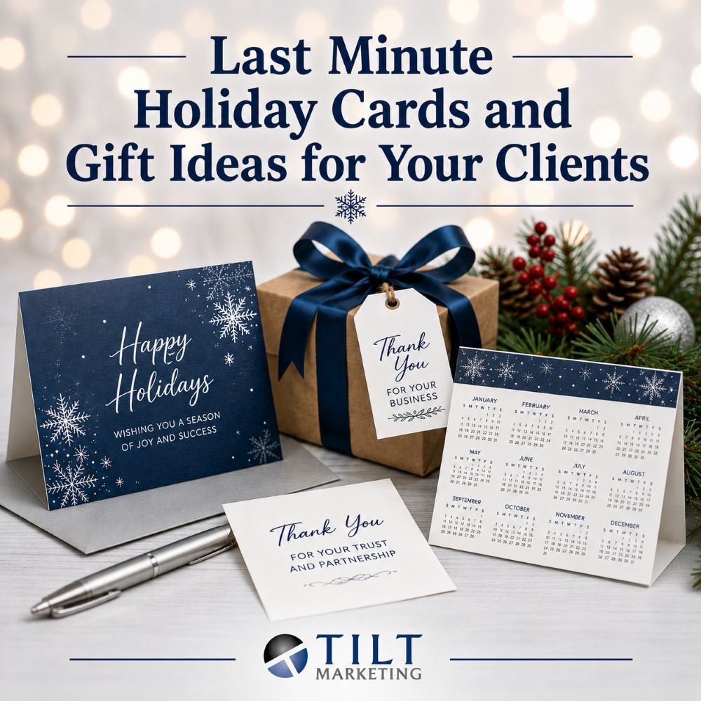 Tilt Marketing holiday marketing graphic with client appreciation ideas