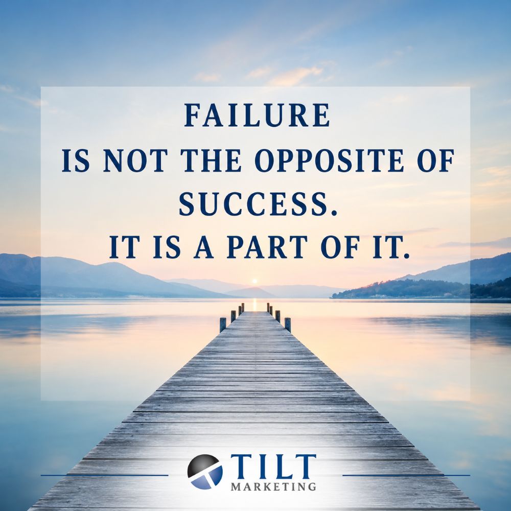 Tilt Marketing graphic about resilience and lessons learned becoming a stronger consultant