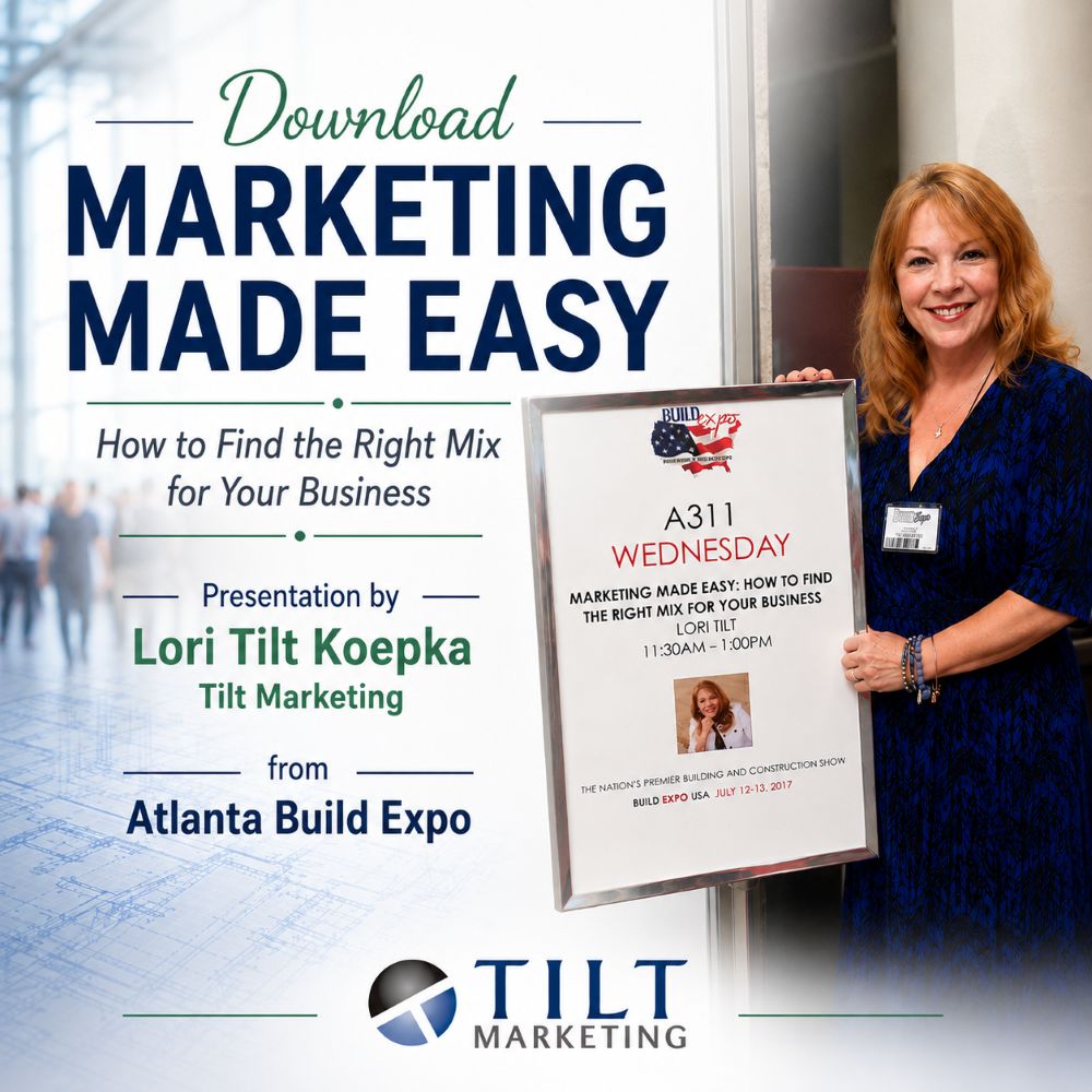 Tilt Marketing Marketing Made Easy presentation graphic created by Lori Tilt Koepka