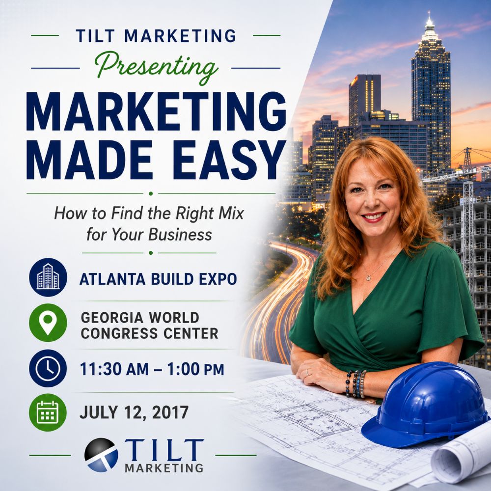 Tilt Marketing workshop graphic featuring Marketing Made Easy educational session
