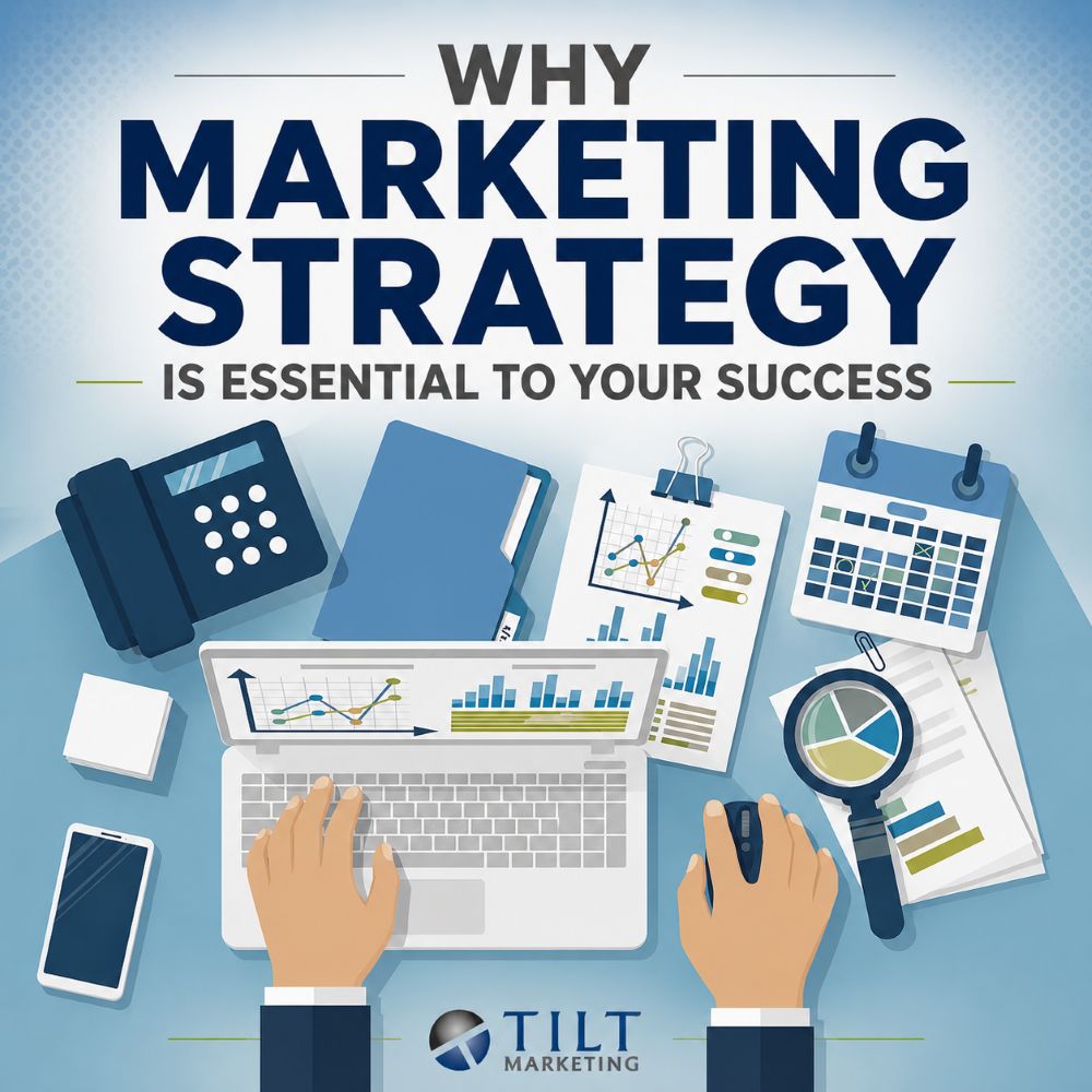 Tilt Marketing strategic planning graphic emphasizing marketing direction and business growth