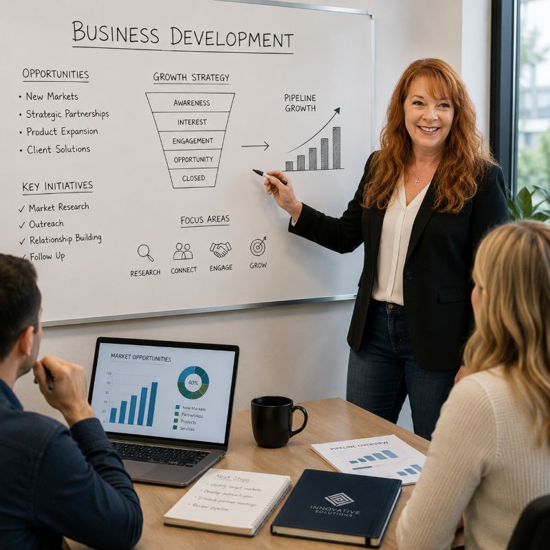 Business development strategy image representing client growth initiatives by Tilt Marketing