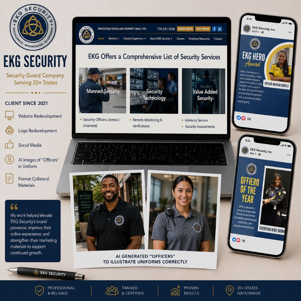 Marketing and branding examples created by Tilt Marketing for EKG Security