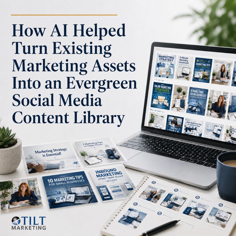image showing a set of social media posts to represent an evergreen content library